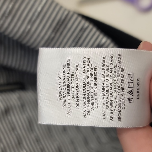 Black, Gray and white striped tank top, for business/office attire, small/petite - Picture 4 of 4